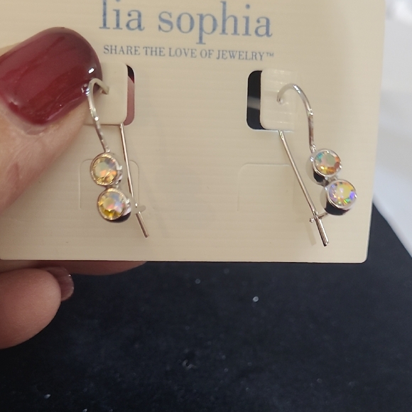 Lia Sophia Iridescent Crystal Drop Earrings - Picture 1 of 2